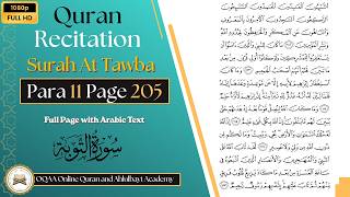 Surah At Tawba | Daily Quran Recitation | Para 11 Page 205