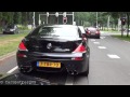 2x BMW M6 E63 w/ Hamann exhaust + 2x C63 (iPE): LOUD Accelerations, Revvs & Downshifts