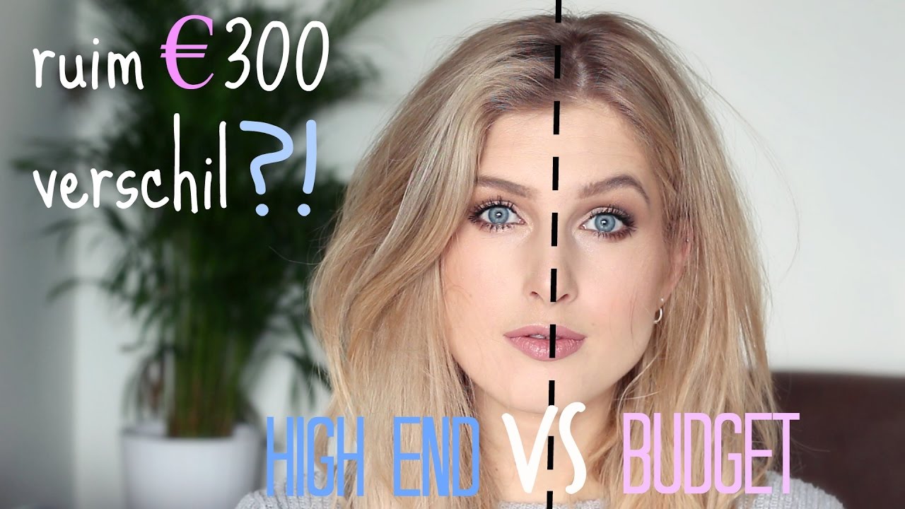 Half gezicht BUDGET vs HIGH END - Makeup Look Challenge #1 | Sarah Rebecca