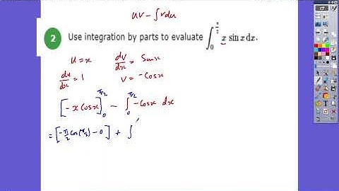 A level maths integration by parts with limits