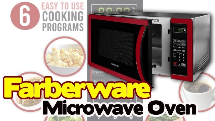 Farberware FMO11AHTBKB Countertop Microwave 1.1 Cu. Ft. 1000-Watt Compact Microwave  Oven with LED lighting, Child lock, and Easy Clean Interior, Stainless  Steel Interior & Exterior –