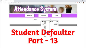 Part 13. Student Panel (Student Defaulter) - Part III