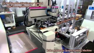 Economical Automatic Silk Screen Printing Machine On Stationery Rulers.