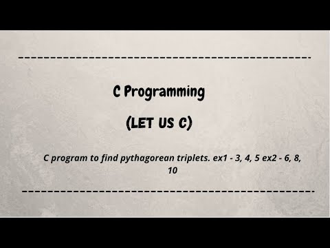 C program to find pythagorean triplets  | c language | c programming | let us c | coding machine