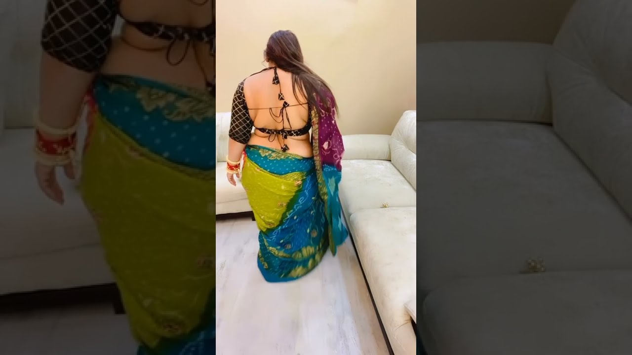 Hot bhabhi chubby navel backless saree dance