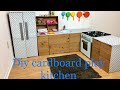 Diy cardboard kids play kitchen part 2/5