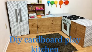 How to make cardboard kids play kitchen part 2/5 | HappyBankyCraftymom