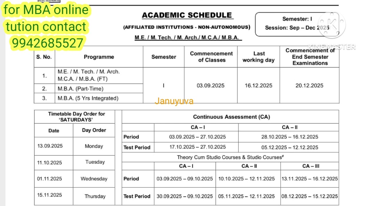 Дата экзамена MBA 1SEM в университете Анны