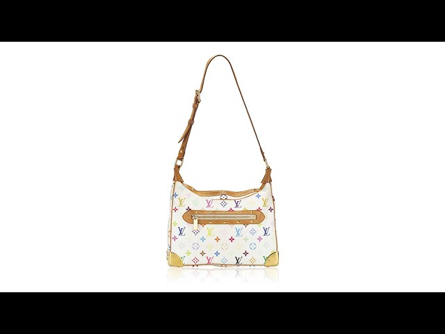 LOUIS VUITTON White Multicolor Monogram Canvas Boulogne Shoulder Bag