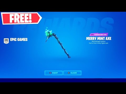 How To Get Minty Pickaxe Free In Fortnite Chapter 2 Season 7 Merry Mint Axe 21 Fortnite Youtube