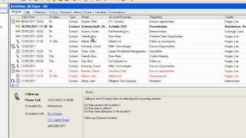 SalesLogix LAN Activities
