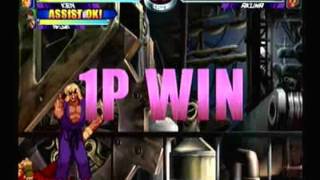 MvC2: Ken Meterless 100% Combo in 1 second vs Akuma (with Damage Data)