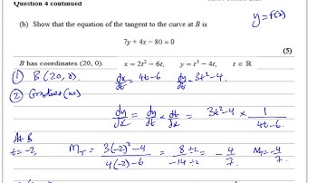 WMA14 01 IAL (Edexcel) P4  June Oct 2020 Q4 Parametric Equations   Differentiation