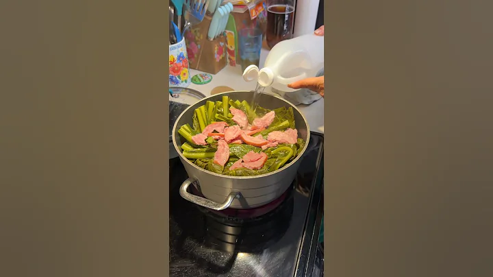 Momma makes ham and collards HER WAY. Full video on our page #joshsmom #joshandmomma #cooking