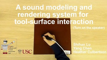 Demo video, Lu et al., Sound Modeling and Rendering in Tool-Surface Interaction, Haptics Symposium