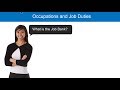 Occupations and job duties on the job bank
