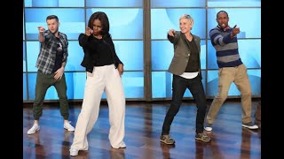 Michelle Obama baila con Ellen DeGeneres