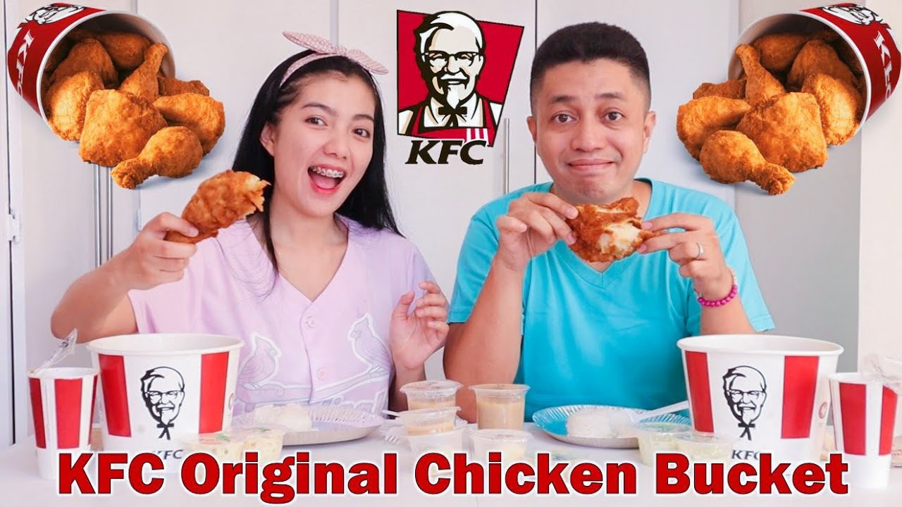 KFC Original Chicken Recipe Bucket Mukbang - YouTube