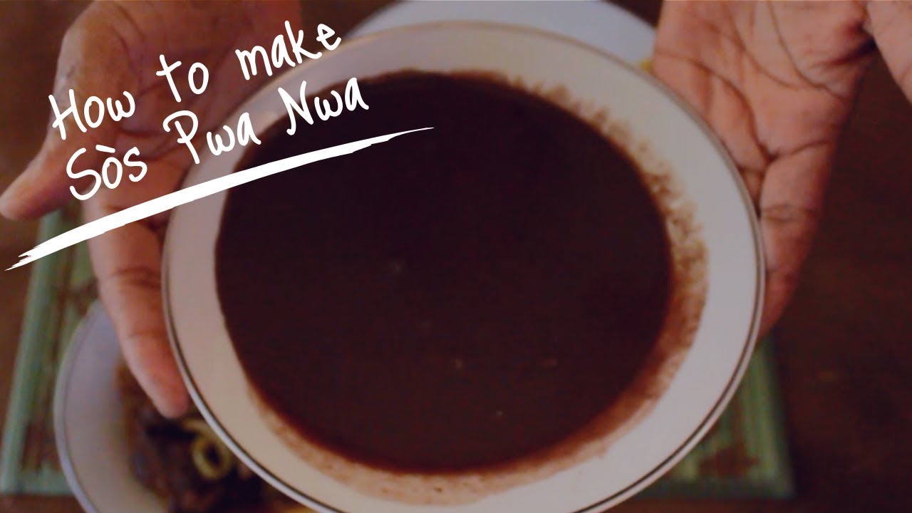 Haitian Recipes Black Bean Sauce Sos Pwa Nwa YouTube