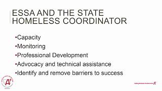 ESSA Title I Part A: State Homeless Education Plan and Foster Care