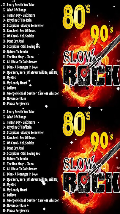 Slow Rock Ballads 70s, 80s, 90s - Scorpions, Aerosmith, Bon Jovi, U2, Ledzeppelin.... V4