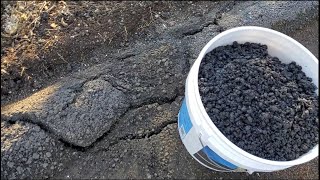 Driveway berm repair with Latex-ite Quick Patch H2O asphalt