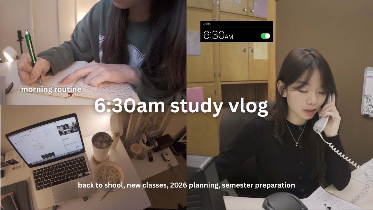early but calm studying mornings | school routine, prep for new semester, 2026 goals and habits