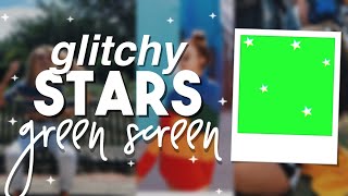 Glitchy Stars Green Screen