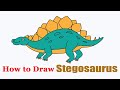 How To Draw Stegosaurus Dinosaur | Easy Tutorial Step by Step for Kids