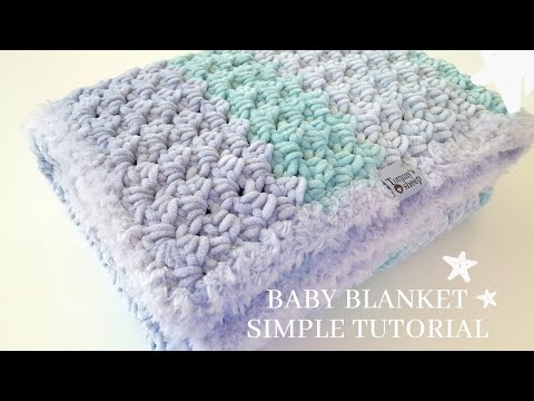 SIMPLE crochet soft baby blanket TUTORIAL step by step