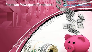 Dollars Falling In A Piggy Bank Finance PowerPoint Templates ppt Themes 1012 Slides Backgrounds