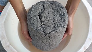 Omg || New || Black concrete huge buckets crumbling in lots of water || dust volcano