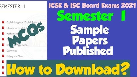 ICSE ISC Big Update 2021 : Sample/ Specimen Paper Published for Semester I , How to get ?