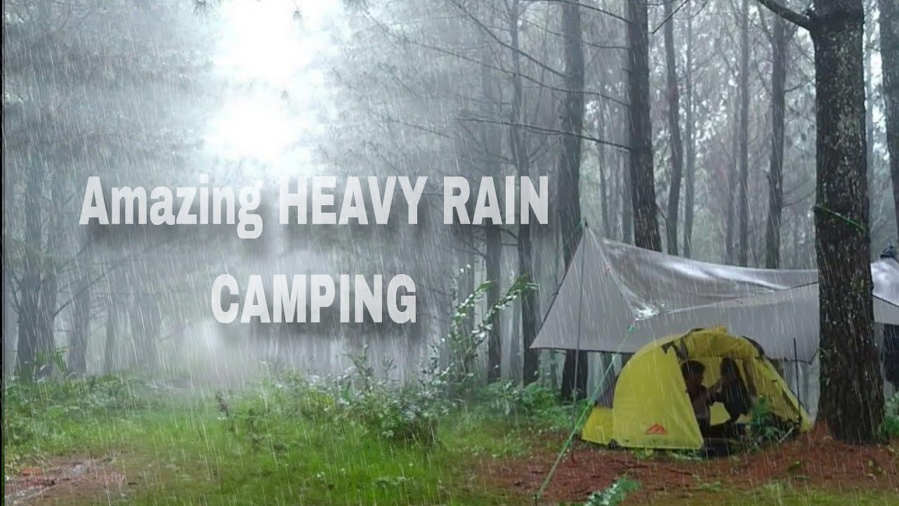 AMAZING CAMPING IN SUPER HEAVY RAIN ⛈️ RELAXING CAMPING IN LONG RAIN ...
