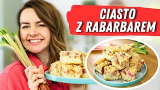 Ciasto z rabarbarem i kruszonką - bez użycia miksera, szybkie, puszyste i wilgotne.