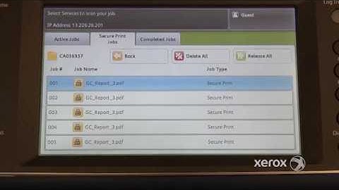 Release Secure Print Jobs - Xerox 7800 Series Training, QDoxs