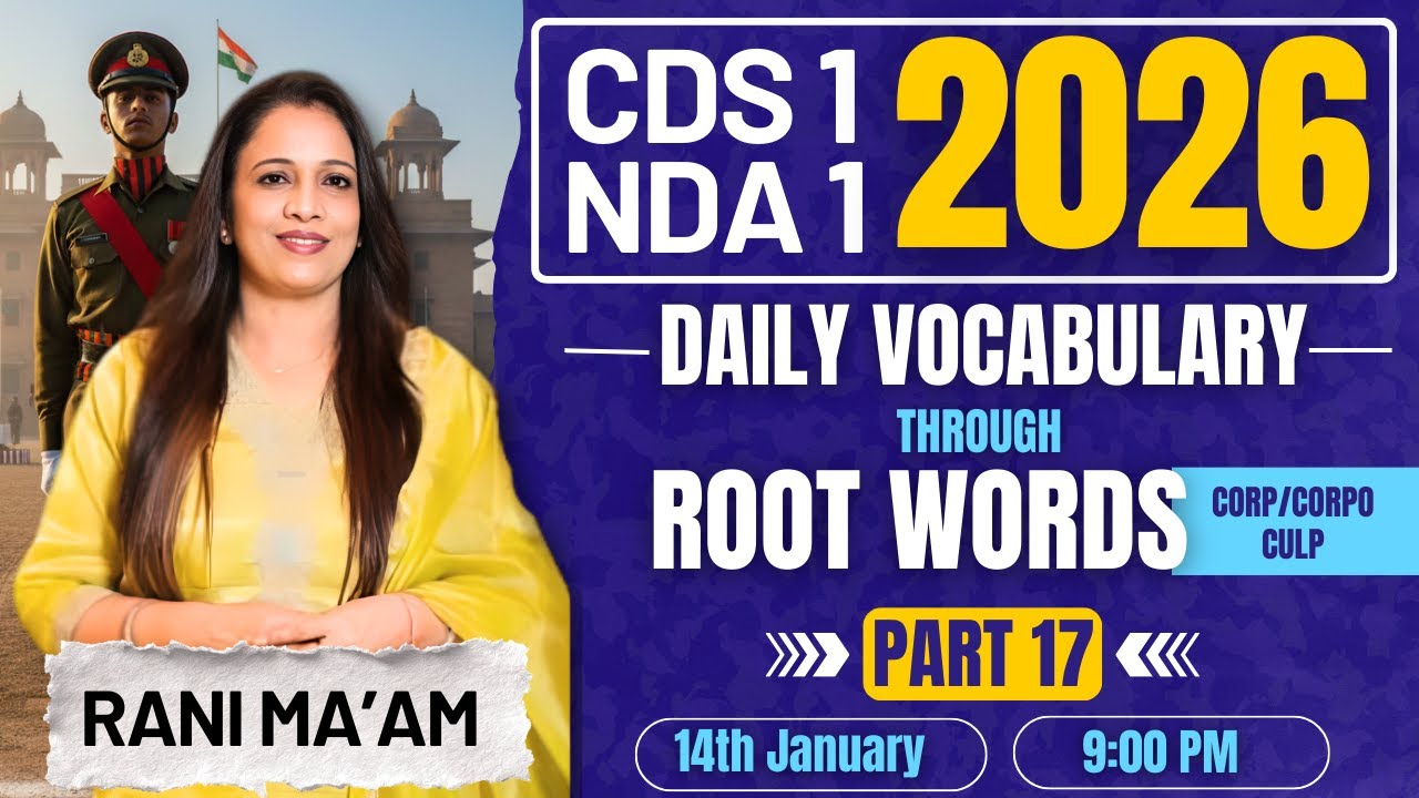 Learn Vocabulary With Rani Ma’am I Root Word CORP/CORPO / CULP Explained | NDA 1 CDS 1 2026