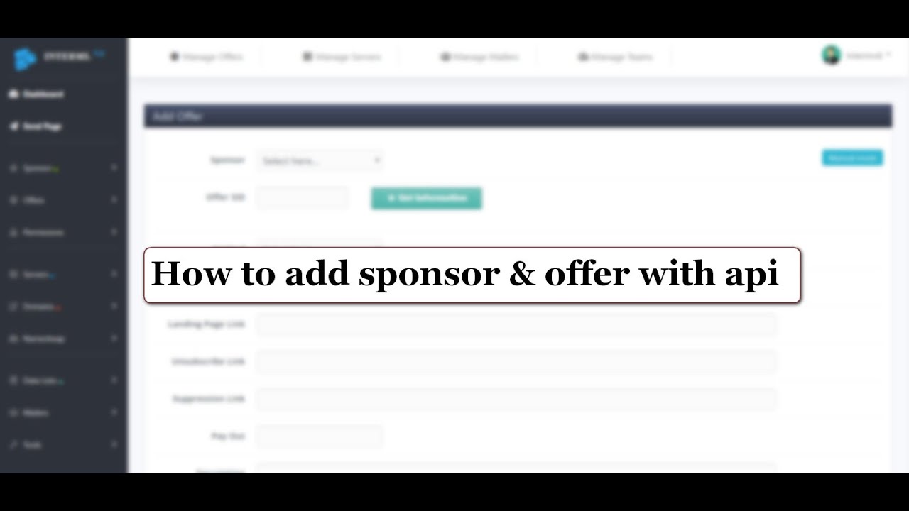 How to add sponsor and offers with API