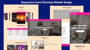 RESPONSIVE EVENT PLANNING WEBSITE DESIGN USING HTML | CSS |JAVASCRIPT | EVENT PLAN WEBSITE DESIGN.