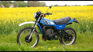 1977 Yamaha 400 DTMX, the first monoshock trail bike