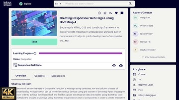 Infosys Springboard | Creating Responsive Web Pages using Bootstrap 4 | Assessment Answer | 4K