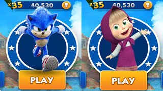 Sonic Dash vs Masha and Bear Run - Movie Sonic vs All Bosses Zazz Eggman All 61 Characters Unlocked screenshot 4