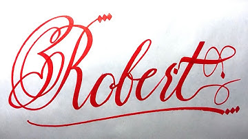 Robert Name Signature Calligraphy Status | How to Cursive write with cut Marker #robert @Robert