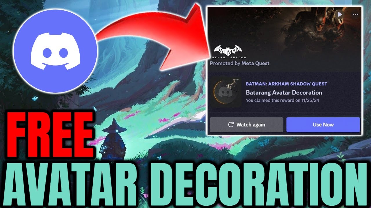 FREE DISCORD Batarang Avatar Decoration – BATMAN:ARKHAM SHADOW QUEST | Meta Quest x Discord