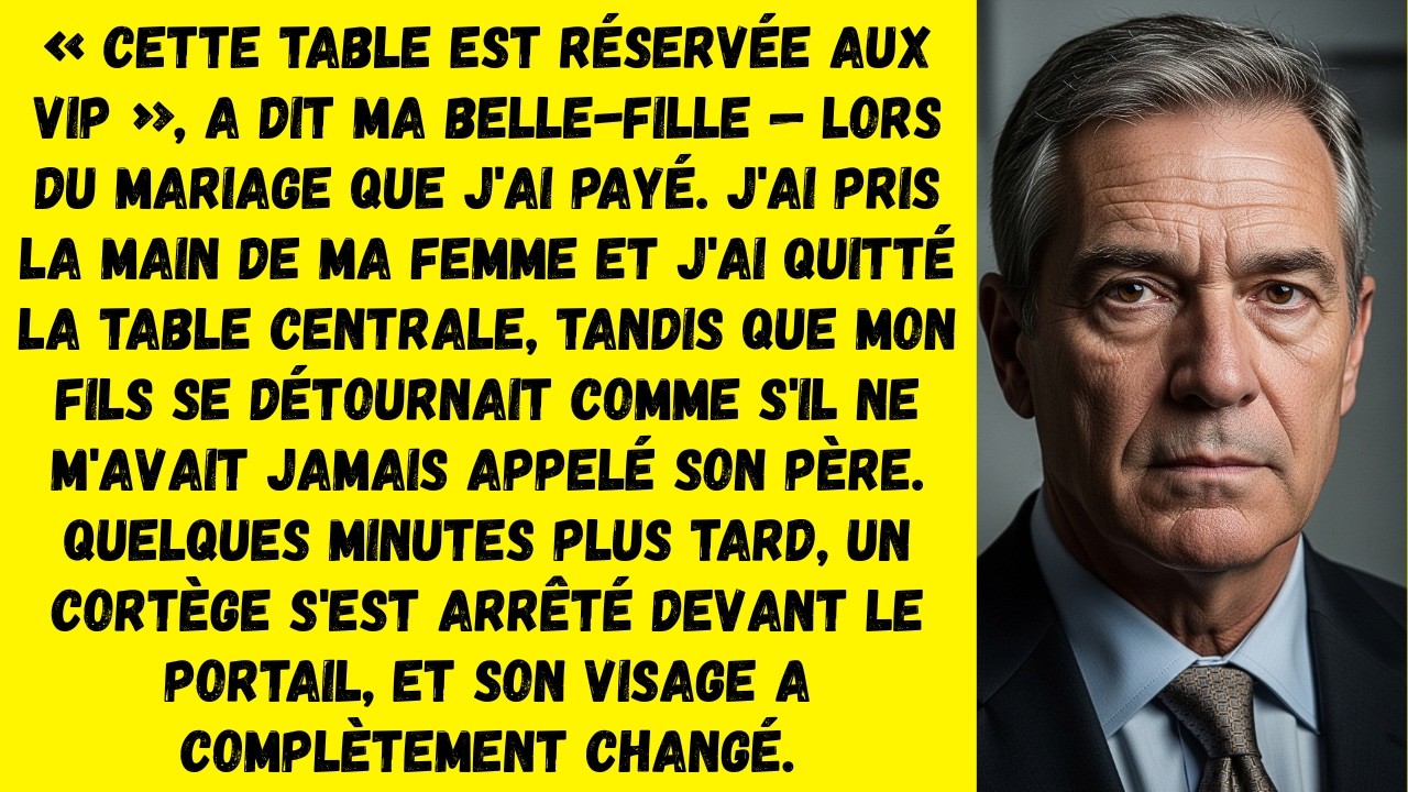 Lors Du Mariage, Ma Belle-Fille Nous A Dit « Vip Seulement, Allez Ailleurs »… Puis On M’A Reconnu.