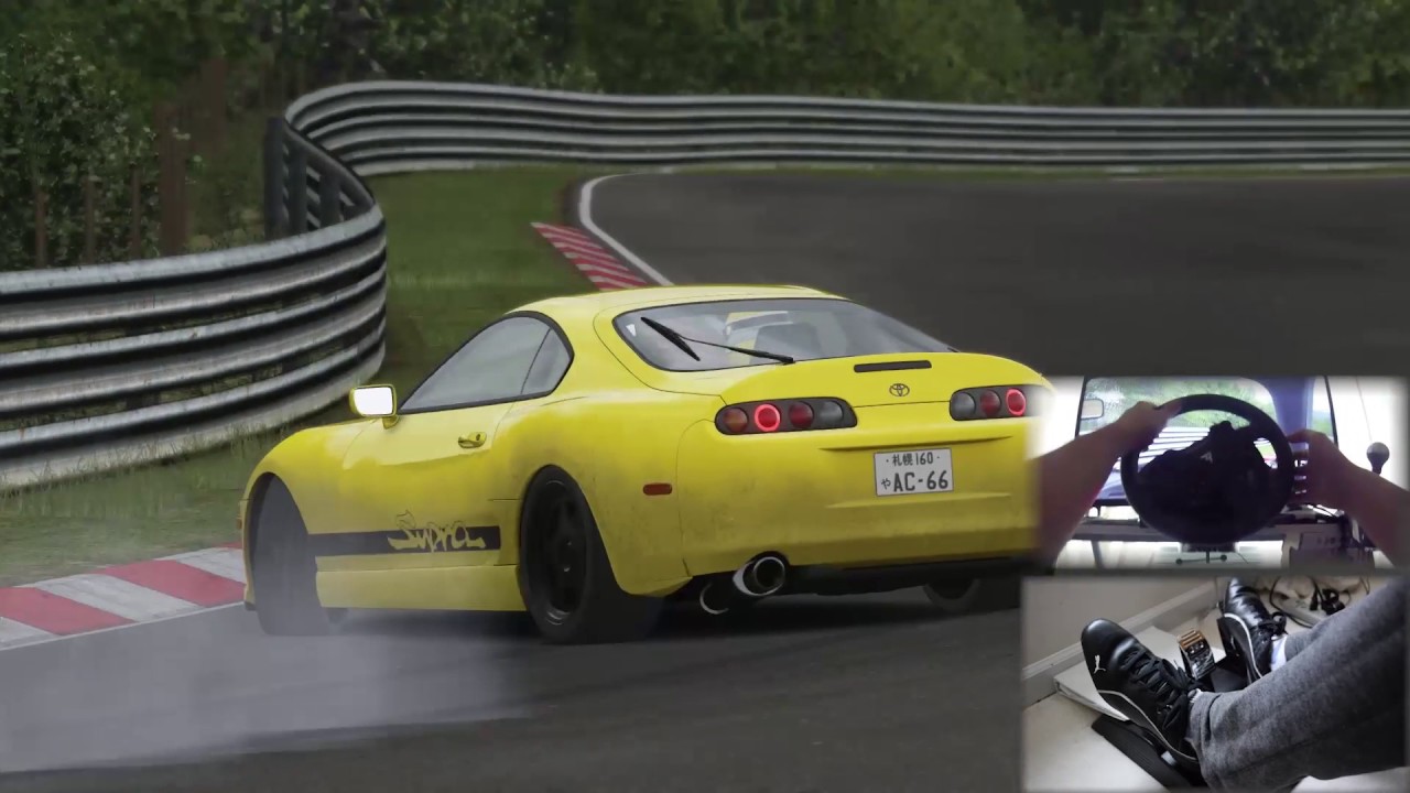 Assetto Corsa Nordschleife Supra Drifting W Wheel And Pedal Cam Youtube