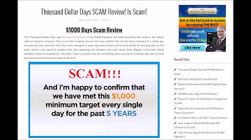 Thousand Dollar Days SCAM Review !!!