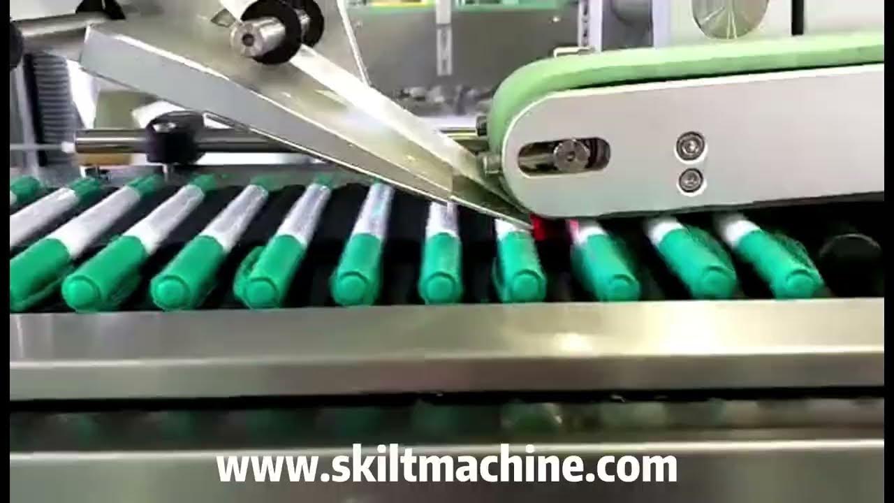 SKILT marker pen crayon labeling machine with adhesive sticker YouTube