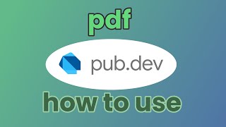 Flutter : pdf package : PDF creation tool
