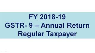 GST EFiling  and Annual Returns   2018-19 in Tamil